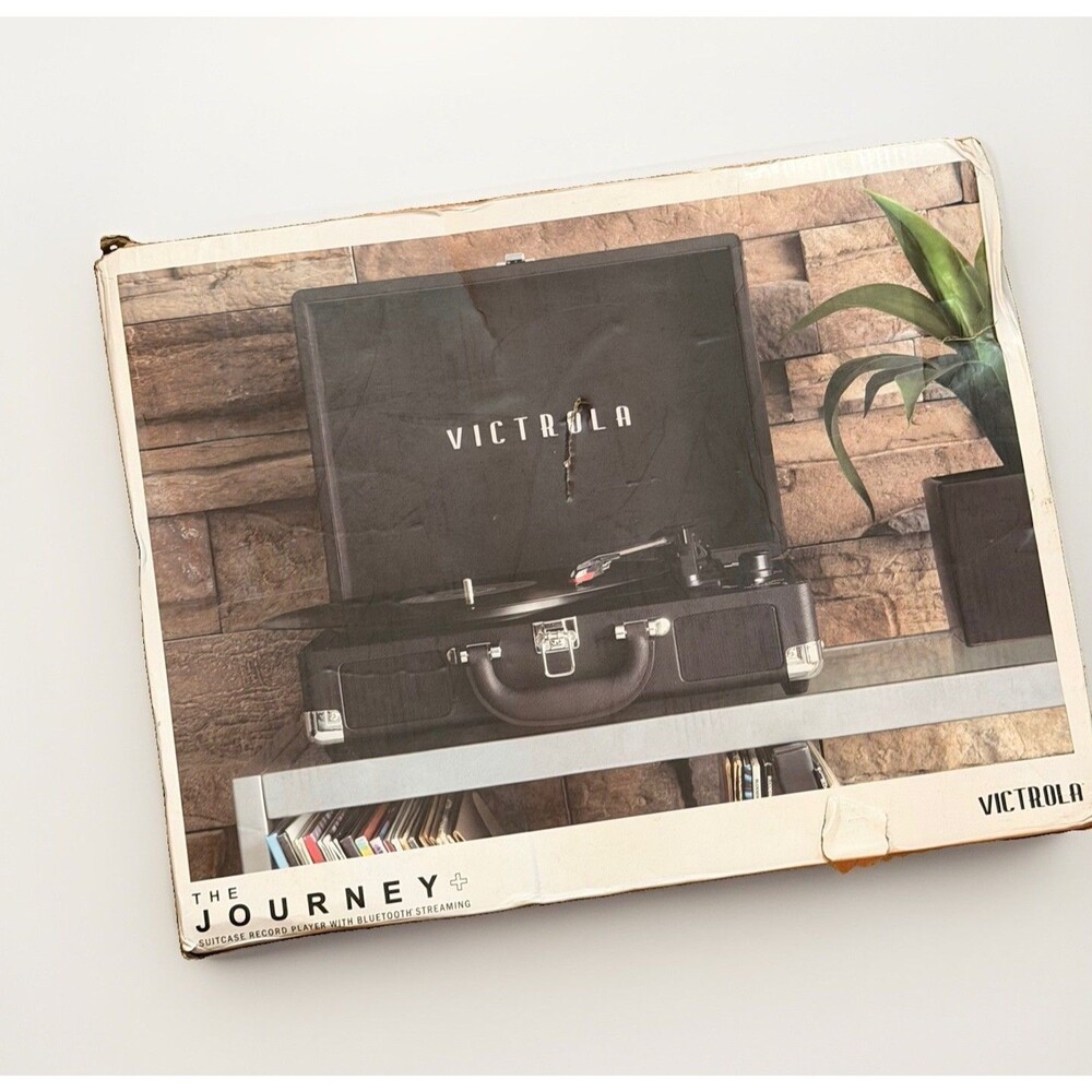 Victrola Journey+ Suitcase Record Player with Bluetooth Streaming-Black